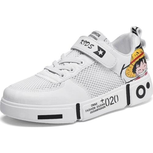 2021 New Summer Childrens Shoes Cartoon Graffiti Boys Fashion Mesh Sneakers Anime Girls Low Cut Comfortable Kids Flat Casua Sh