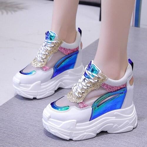 Spring Summer Harajuku Style Chunky Dad Sneakers Women Breathable Mesh Casual Shoes Cmfortable Fashion Platform Sport Shoes