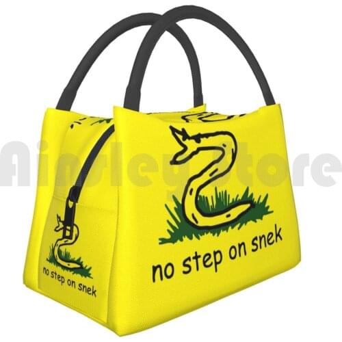 Cooler Lunch Bag Picnic Bag No Step On Snek Snek No Step On Snek No Step Dont Tread On Me Funny Flag Gadsen