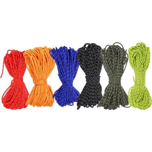 Lixada 20M Reflective Rope Paracord Cord Tent Wind Rope Fixed Rope Fishing Outdoor Gear Lanyard 1Inner Strand For Camping Awning
