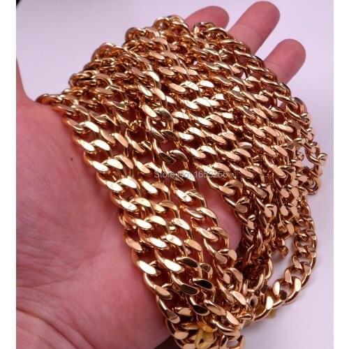20''-36'' Choose Gold 10mm wide Cuban Curb Link Chain Necklace Stainless Steel Jewelry Mens High Quality Holiday GIfts