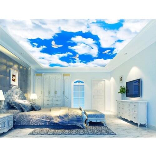 3d room ceiling murals wallpaper custom photo Blue sky and white cloud sky dove decoration painting 3d wall murals wallpaper