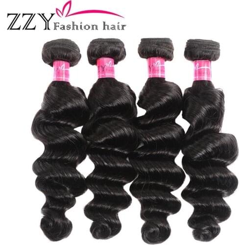 ZZY Fashion hair Loose Deep Wave Bundles Brazilian Hair Weave Bundles Human Hair Extensions 4 Bundles Non-Remy Hair Bundles