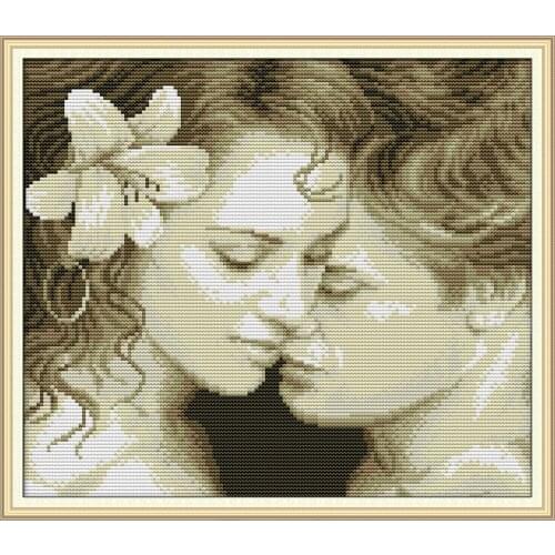 Nostalgic lovers 2 cross stitch kit aida 14ct 11ct count print canvas cross stitches needlework embroidery DIY handmade