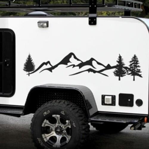New car stickers Waterproof 100cm Tree Mountain Car Decor PET Sticker Auto Decal For SUV RV Camper Offroad Auto Fashion Decal