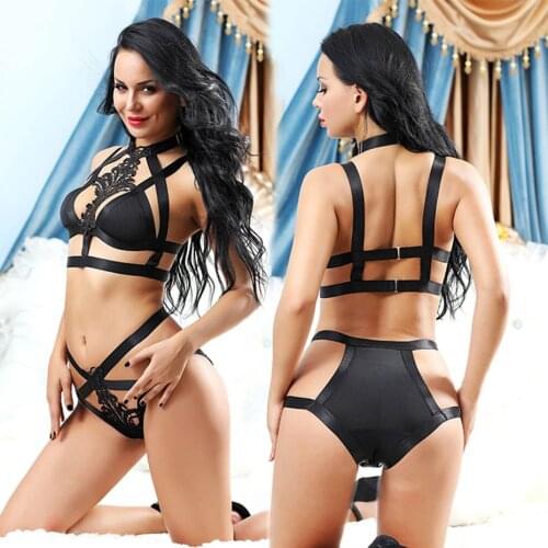 JSY Sexy Womens Bikini Set Lingerie Hot Erotic Catsuit Apparel Sex Bra And Underwear Teddy Bondage Nightwear Porno Costumes