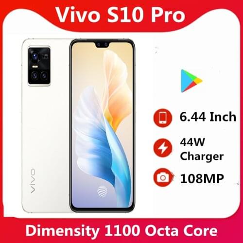 Original Vivo S10 Pro 5G Cell Phone 4050mAh 44W Charger 108MP 5 Cameras 6.44" 90HZ Screen Dimensity 1100 12GB RAM 256GB ROM