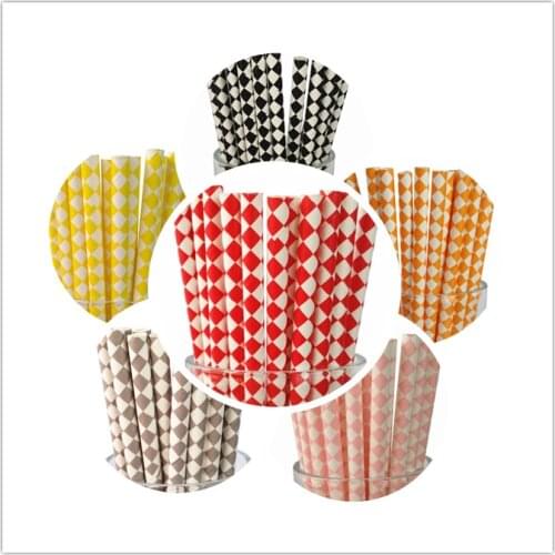 New 100Pcs (25Pcs/Pkg) 18 Designs Harlequin Paper Straws For Kids Birthday Wedding Decoration ,Party Event Supply