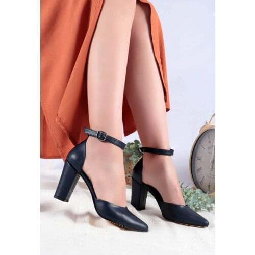 Joyce Dark Blue Skin High-Heeled Shoes