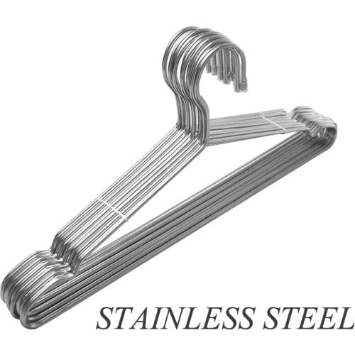 10pcs/lot Metal Shirt Trouser Coat Clothes Hook Hangers Hangers Stainless Steel Space Storage Organizer Dry Rack
