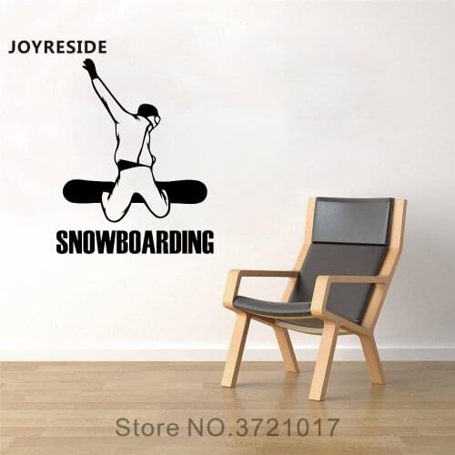 JOYRESIDE Snowboarding Wall Snowboarder Decal Vinyl Sticker Sports Room Decor Boys Bedroom Living Room Interior Decoration A081