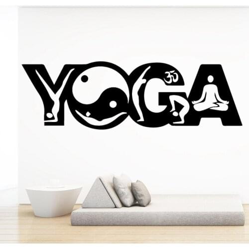 Yoga Club Wall Sticker Decal Lotus Body-building Posters Vinyl Wall Decals Home Decoration Decor Mural Yoga Sticker