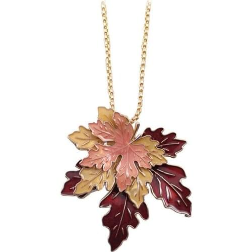JShine Vintage Multi Levels Maple Leaves Gold Color Long Chain Necklaces Pendants Female Costume Fashion Necklace 2018 Statement