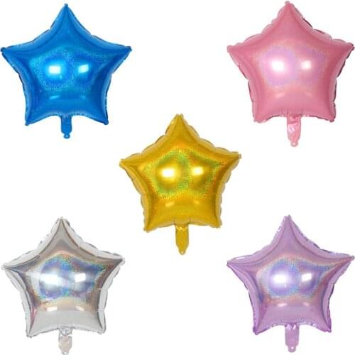 1pcs 18inch Laser Five-pointed star Aluminum Foil Balloon Wedding Birthday Party Decoration balloon baby shower Party Supplies