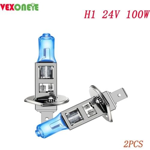 2pcs H1 24V 100w Super Bright White Halogen Bulb High Power Car Headlight Lamp Car Light Source parking auto