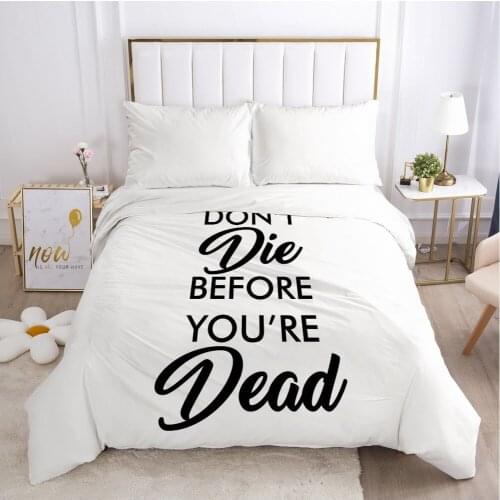 3D Duvet Cover with Zipper Comforter/Quilt/Blanket Cover 180x210 140x200 3D Nordic Bedding White Letter Customize size/design