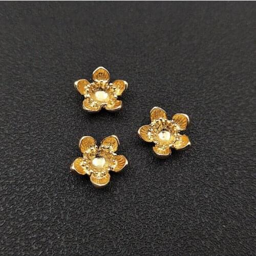 50pcs Ethnic Flower Alloy Crystal Rhinestone Appliques strass Flatback Earring Brooch Buckle Cocktail Hairpin Hair Clip Decor