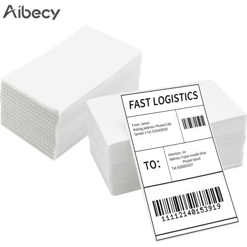 Aibecy A6 4x6 Thermal Label Fan-Fold Shipping Labels Strong Permanent Adhesive Compatible with Rollo Dymo Zebra Commercial Grade