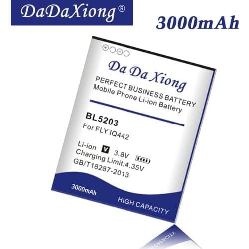 DaDaXiong Original 3000mAh BL5203 Battery For Fly IQ442 Quad Miracle 2 Cell Phone Battery