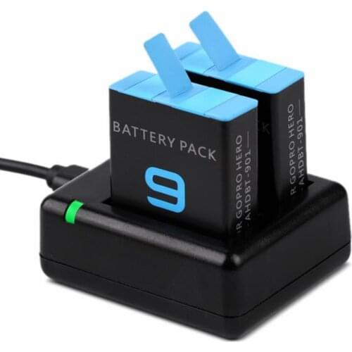 1720mAh Hero9 Full Decode Battery Pack+Micro USB/Type-C Dual Charger For GoPro Hero 9 Black Chargeable Li-ion Batterie Accessory