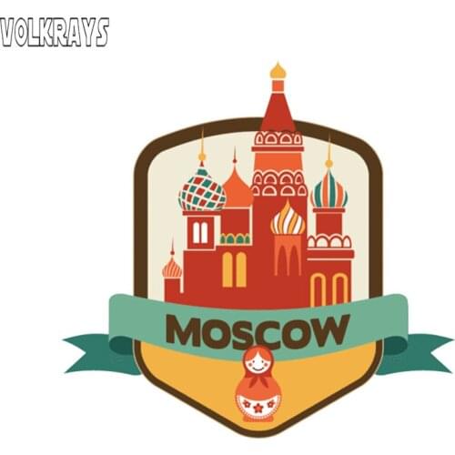 Volkrays Cartoon Car Sticker Moscow Russia World City Travel Accessories Waterproof PVC Decal for Motorcycle VW Jdm,11cm*11cm
