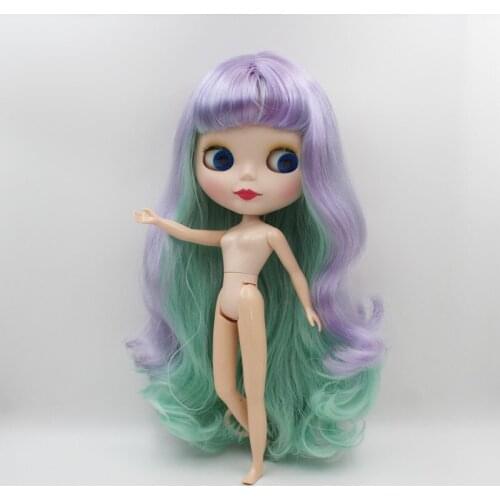Free Shipping BJD joint RBL-505M DIY Nude Blyth doll birthday gift for girl 4 colour big eye dolls with beautiful Hair cute toy