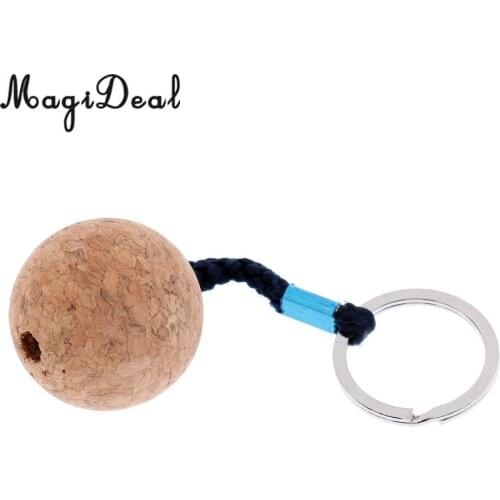 Safety 35mm Diameter Floating Cork Keyring Lightweight Water Buoyant Key Ring for Sailing Boat Kayaking Canoe