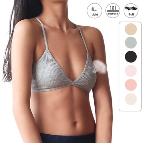 Comfort Bra Bikini Top For Women French Style Bralette Deep V Triangle Cup Bralet Underwear Wireless Lingerie Push Up Bras #J2P
