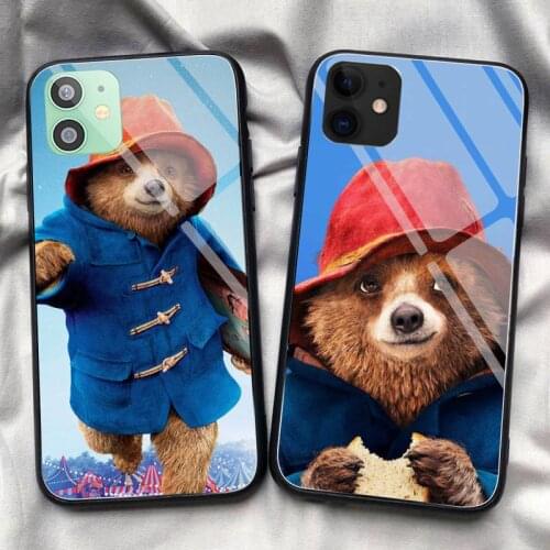 Paddington Bear Phone Case Tempered Glass For iPhone 11 Pro XR XS MAX 8 X 7 6S 6 Plus SE 2020 12 Pro Max Mini case