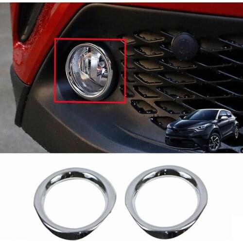 For Toyota C-HR 2018 2019 2020 Front Fog Lamp Frame Ring Fog Lamp Eyebrow Decoration Cover Bright Ring