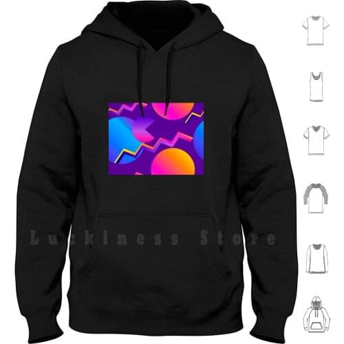 Futurism Background. Gradient Shapes In The Style Of 80s. Synthwave Retro Background. Retrowave hoodies long sleeve 80