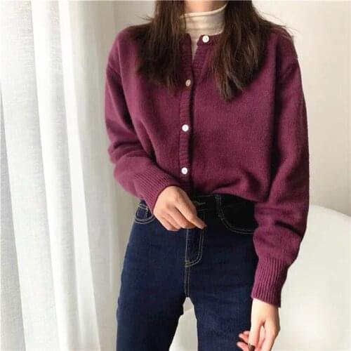 GOOHOJIO 2020 New Autumn Winter Fashionable Womens Sweaters Buttons Temperament Casual Cardigans Wild Ladies Knitwears Sweater