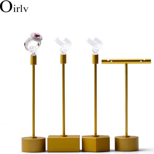 Oirlv Metal Earring Display T Shape Dangle Earring Support Jewelry Ring Rack Display Organizer Showcase