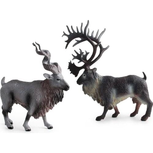 Simulation Caribou/Markhor Figure Collectible Toys Wild Animal Action Figures Soft Rubber Toys