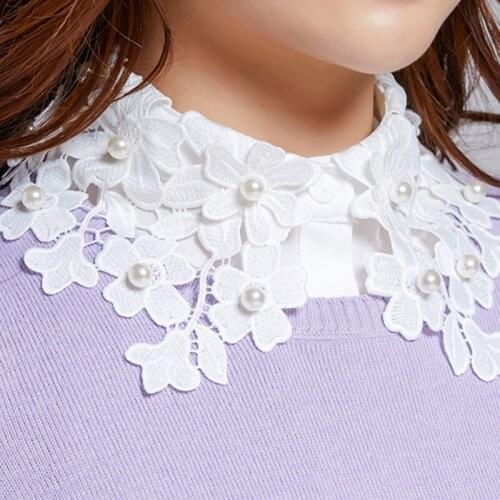 Fashion Shirts False Collar New Lace Detachable Cotton Lace Blouse Hollow Fake Collars Decorative Collar Joker Fake Collars