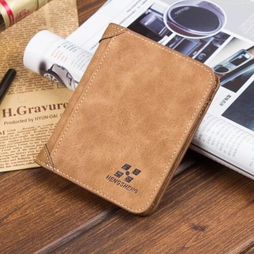 Men Wallet Leather Business Foldable Wallet Luxury Billfold Slim Hipster Cowhide Credit Card/ID Holders Inserts Coin Purses