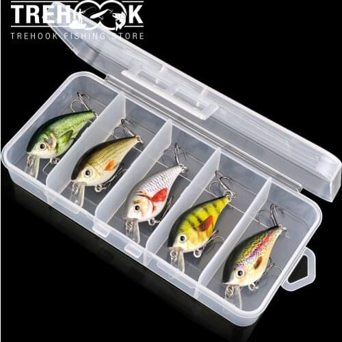 TREHOOK 5pcs Mini Crankbaits Fishing Lure Set 4.5cm 6g Floating Minnow Lures Kit Artificial Bait Pike Wobbler Fishing Tackle Box