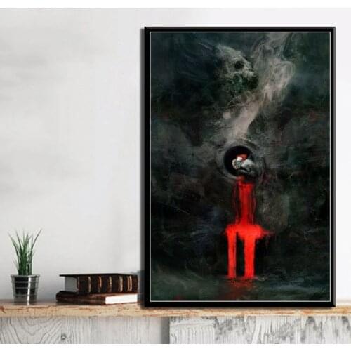 Wall Art Canvas Painting Prints Home Decor IT Movie Stephen King Horror Movie Painting Nordic Color Style Poster Boys Room
