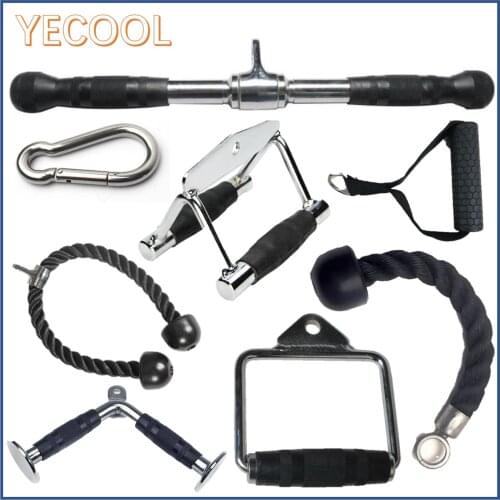Fitness Home Gym Cable Machines Attachment Bodybuilding Muscle Strength Training Triceps Biceps Pull Down Workout Accessories