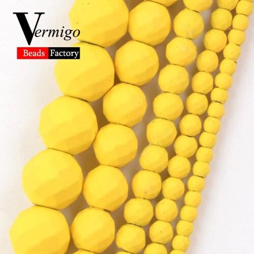 Wholesale Natural Yellow Nanotech Rubber Faceted Hematite Beads For Jewelry Making Loose Beads For Bracelet Necklace Accessories