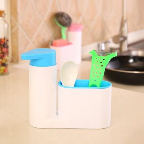 Kitchen Organization Bathroom Storage Rack Sponge Brush Sink Detergent Soap Dispenser Bottle Kitchen Organizer Gadgets