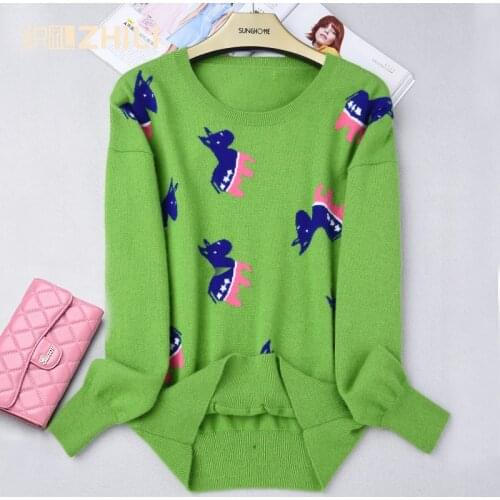 Autumn and winter cartoon pure cashmere sweater cashmere sweater o-neck womens 2017 thermal basic pullover cashmere sweater