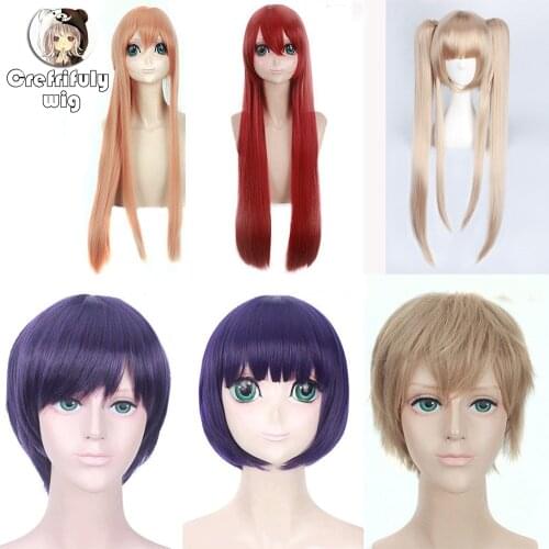 Yasuraoka Hanabi kuzu no honkai Cosplay Wig Costume Play Woman Adult Red Purple Pink Blonde Wigs Halloween Anime Game Hair