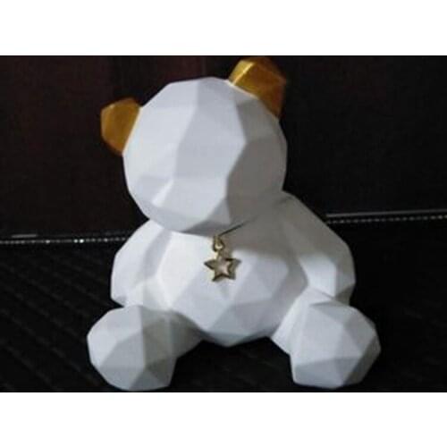 DIY Crystal Epoxy Geometric Bear Mould High Mirror Stone Aromatherapy Car Decoration Spreading Mold Silicone Mould