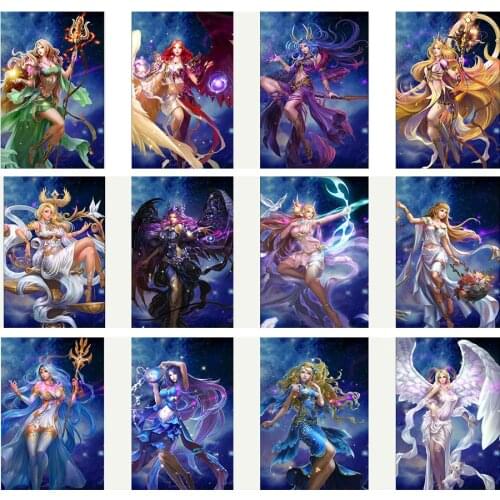 Sale new square Diamond Painting 12 Constellation 5D DIY Diamond Embroidery Woman Girl Birthday Gift Handmade Fairy Zodiac