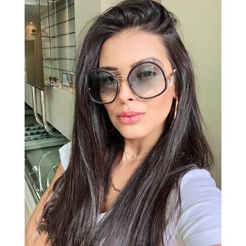 Oval Sunglasses Hip Hop Retro Round Sun Shades Women Vintage Candy Sun Glasses Men Clear Lens Double Beam Mens Sunglasses NX