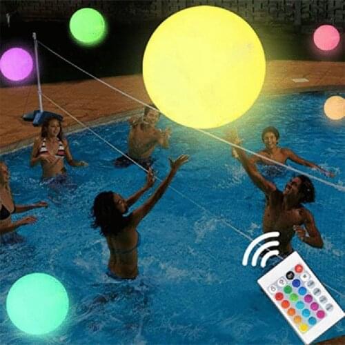16 Color LED Ball Luminous Ball Funny Inflatable Luminous Ball Decoration Beach Ball Outdoor Swimming Pool Outdoor Christmas