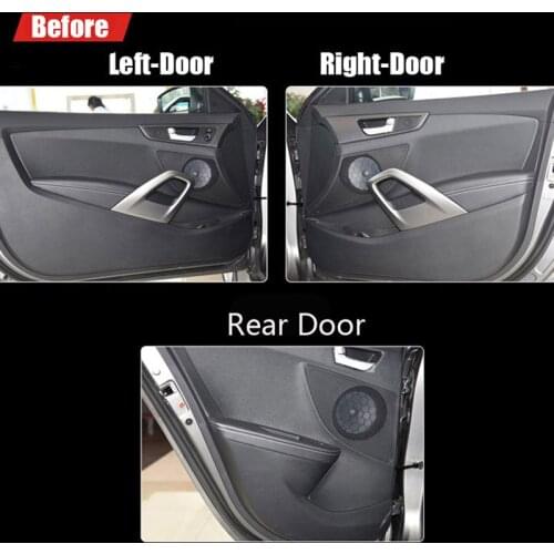 2pcs Fabric Door Protection Mats Anti-kick Decorative Pads For Hyundai Veloster 2015