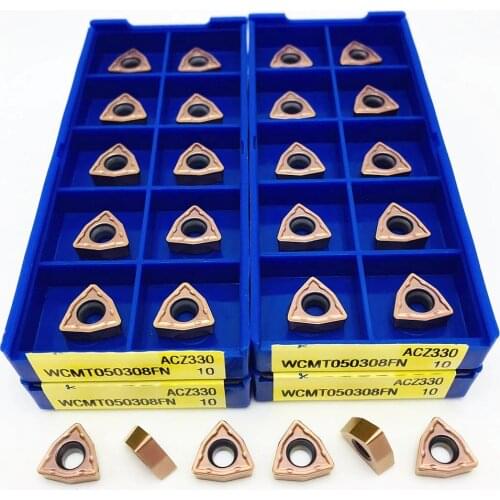 Turning inserts WCMT050308 AZC330 carbide inserts WC type U drill WCMT 050308 machine tool CNC lathe tool parts WCMT