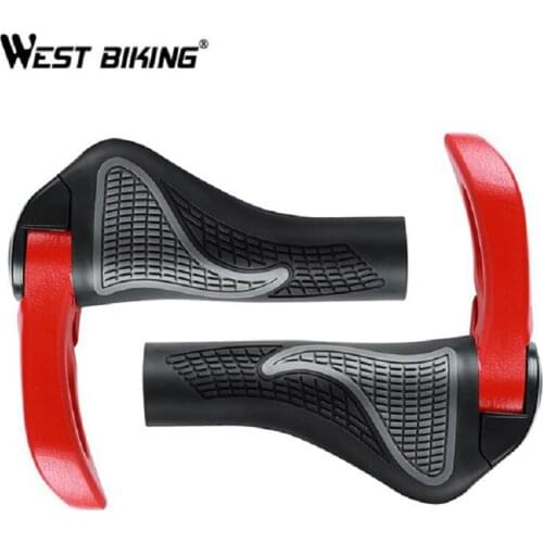 WEST BIKING MTB Bike Grips Anti-Skid Ergonomic Bicycle Grips Bike Bar ends Handlebars Rubber Push On Bicycle Parts Cycling Grips